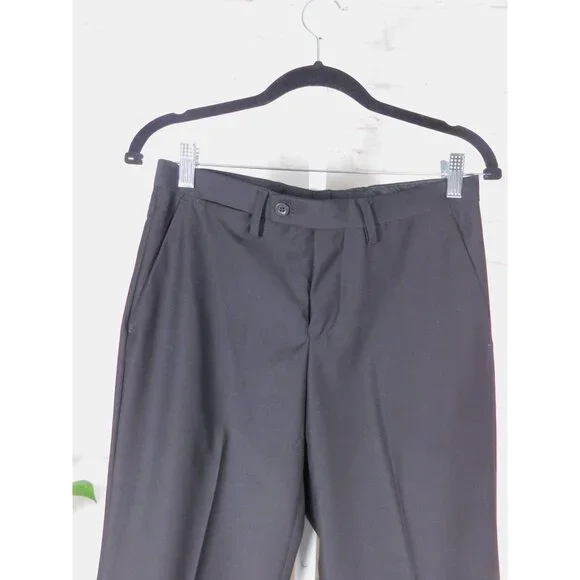 Men's Slim Black Dress Pants - Picture 2 of 12